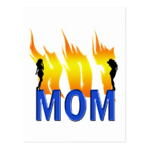 Hot Mom and Flames Postcard