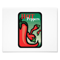 Hot Pepper Text Graphic two chilis Photo Print
