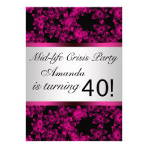 Hot Pink 40th Birthday Party Invitation