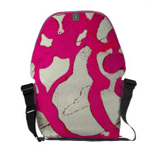 Hot Pink Abstract Art Tree or Vine Artsy Messenger Commuter Bag