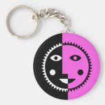 Hot Pink Abstract Sun Key Chain