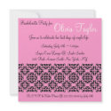 Hot Pink and Black Lace Invite invitations