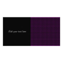 Hot Pink and Black Polka Dot Pattern Photo Card Template