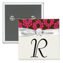 hot pink and brown damask design