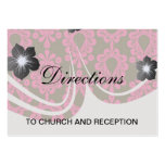 hot pink and brown damask design business card templates
