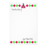 Hot Pink and Green Argyle Teacher Stationery