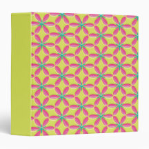 Hot Pink and Lemon 3 Ring Binders