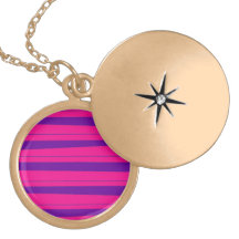Hot Pink and Purple Bold Striped Pattern Pendant