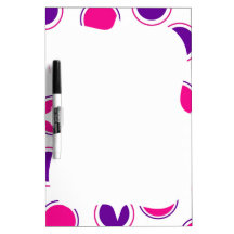 Hot Pink and Purple Polka Dots Concentric Circles Dry Erase Whiteboards