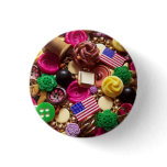 Hot Pink and Vintage Green Buttons