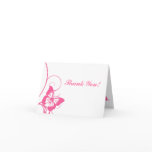 Hot Pink and White Butterfly Thank You Greeting Cards