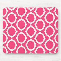 Hot Pink and White Pattern Gifts Mousepad