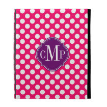 Hot Pink and White Polka Dot Pattern Monogram caseable cases