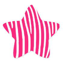 Hot Pink and White Zebra Print Stickers
