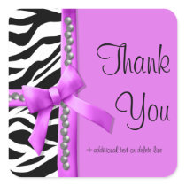 Hot Pink And White Zebra Striped With Pearls Stickers