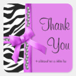Hot Pink And White Zebra Striped With Pearls Stickers