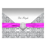 Hot Pink Bat Mitzvah Custom Invites