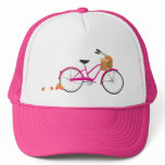 Hot PInk Bicycle with Oranges Mesh Hat