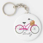 Hot PInk Bicycle with Oranges Key Chains