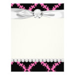 hot pink black diamond mod damask letterhead template