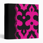 Hot Pink & Black Frieze Vinyl Binders