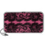 Hot Pink & Black Lace Doodle Speakers