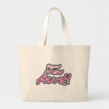 Hot Pink/Black Text Proud New Aunt Canvas Bag