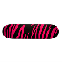 Hot Pink Black Zebra Print Animal Comp Skateboard
