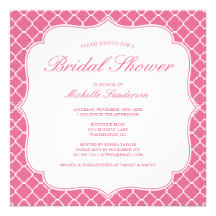 Hot Pink Bridal Shower Custom Announcement