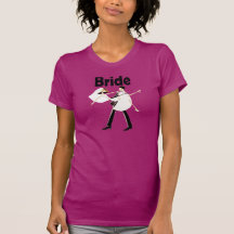 HOT PINK Bride shirt with bride & groom