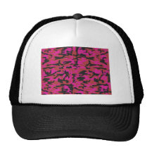 Hot pink camo pattern hats