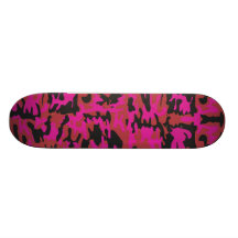 Hot pink camo pattern skate decks