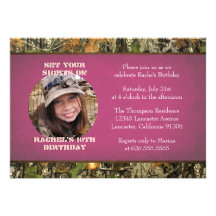 Hunting Birthday Party Supplies on Girls Camo Birthday Invites  25 Girls Camo Birthday Invitation