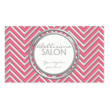 Hot Pink  - Chevron Pattern Modern Stripe Zig Zag Business Cards