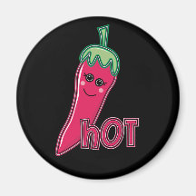 Hot Pink Chili Pepper Refrigerator Magnets