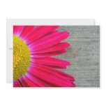 Hot Pink Daisy & Barnwood Wedding Invitation