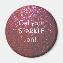 Hot pink Faux Sparkles & Glitter - Glam & Girly Fridge Magnet