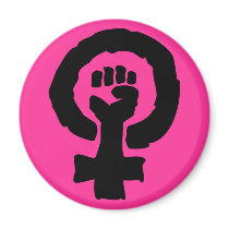 Hot Pink Female symbol solidarity hand