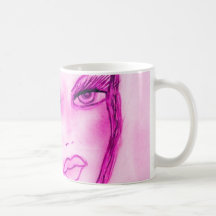 hot pink flapper coffee mug