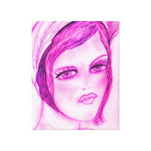 Hot Pink Flapper Gallery Wrapped Canvas