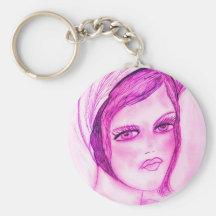 hot pink flapper keychain