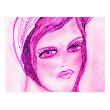 hot pink flapper postcards