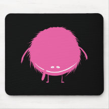 hot pink fuzzy duzzle monster mouse pad