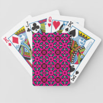 Hot Pink Geometric Floral Pattern playing cards