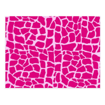 Hot pink giraffe pattern post card