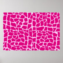 Hot pink giraffe pattern poster
