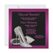 Hot Pink Glitter High Heels Womans 50th Brithday