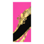 Hot pink & gold fleur de lys customized rack card