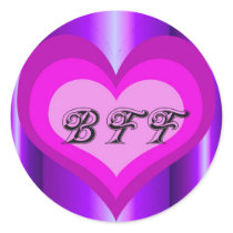 hot pink heart Best friends forever Sticker