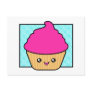 Hot Pink Kawaii Cupcake Postcard